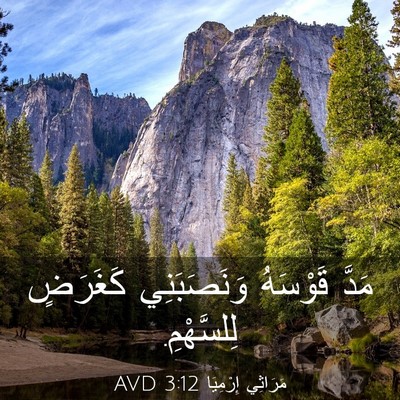 Picture 03 - مَرَاثِي إِرْمِيَا 3:12 AVD - مَدَّ قَوْسَهُ - Bible Verse Picture