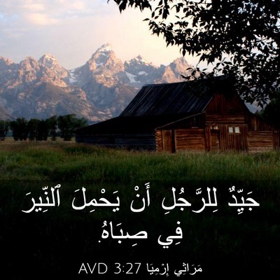 Picture 03 - مَرَاثِي إِرْمِيَا 3:27 AVD - جَيِّدٌ لِلرَّجُلِ أَنْ - Bible Verse Picture