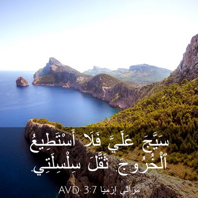 Picture 03 - مَرَاثِي إِرْمِيَا 3:7 AVD - سَيَّجَ عَلَيَّ فَلَا - Bible Verse Picture
