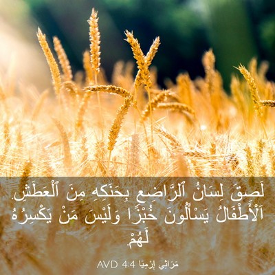 Picture 03 - مَرَاثِي إِرْمِيَا 4:4 AVD - لَصِقَ لِسَانُ ٱلرَّاضِعِ - Bible Verse Picture