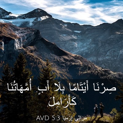 Picture 03 - مَرَاثِي إِرْمِيَا 5:3 AVD - صِرْنَا أَيْتَامًا بِلَا - Bible Verse Picture
