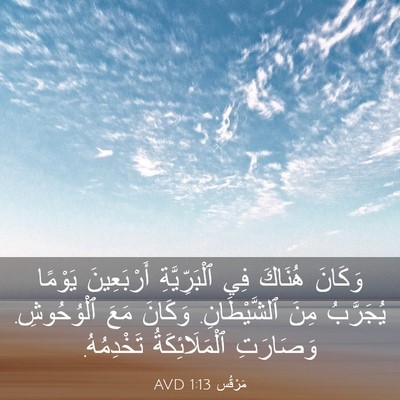 Picture 03 - مَرْقُس 1:13 AVD - وَكَانَ هُنَاكَ فِي - Bible Verse Picture
