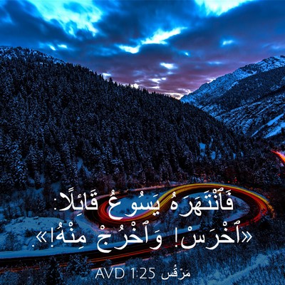 Picture 03 - مَرْقُس 1:25 AVD - فَٱنْتَهَرَهُ يَسُوعُ - Bible Verse Picture