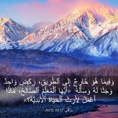Picture 03 - مَرْقُس 10:17 AVD - وَفِيمَا هُوَ خَارِجٌ - Bible Verse Picture