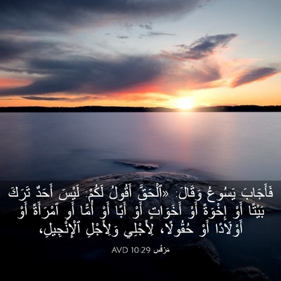 Picture 03 - مَرْقُس 10:29 AVD - فَأَجَابَ يَسُوعُ وَقَالَ: - Bible Verse Picture