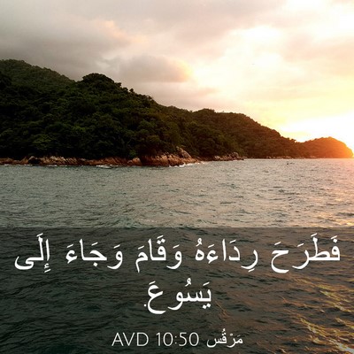 Picture 03 - مَرْقُس 10:50 AVD - فَطَرَحَ رِدَاءَهُ - Bible Verse Picture