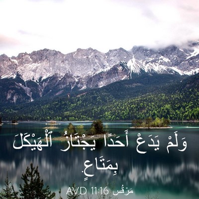 Picture 03 - مَرْقُس 11:16 AVD - وَلَمْ يَدَعْ أَحَدًا - Bible Verse Picture
