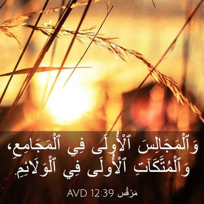 Picture 03 - مَرْقُس 12:39 AVD - وَٱلْمَجَالِسَ ٱلْأُولَى - Bible Verse Picture