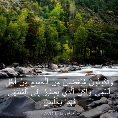 Picture 03 - مَرْقُس 13:13 AVD - وَتَكُونُونَ مُبْغَضِينَ - Bible Verse Picture