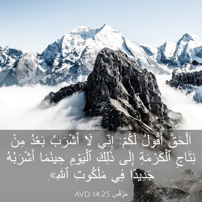 Picture 03 - مَرْقُس 14:25 AVD - اَلْحَقَّ أَقُولُ لَكُمْ: - Bible Verse Picture