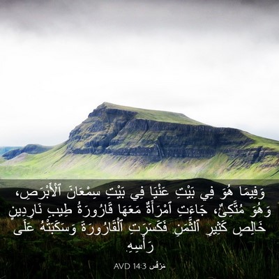 Picture 03 - مَرْقُس 14:3 AVD - وَفِيمَا هُوَ فِي بَيْتِ - Bible Verse Picture