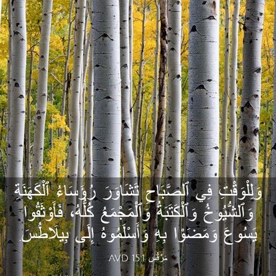 Picture 03 - مَرْقُس 15:1 AVD - وَلِلْوَقْتِ فِي - Bible Verse Picture