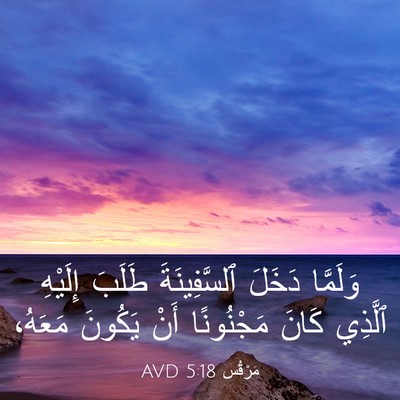 Picture 03 - مَرْقُس 5:18 AVD - وَلَمَّا دَخَلَ - Bible Verse Picture