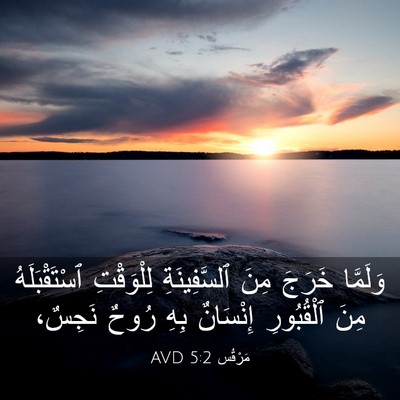 Picture 03 - مَرْقُس 5:2 AVD - وَلَمَّا خَرَجَ مِنَ - Bible Verse Picture