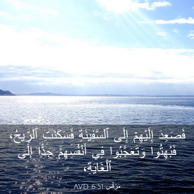 Picture 03 - مَرْقُس 6:51 AVD - فَصَعِدَ إِلَيْهِمْ إِلَى - Bible Verse Picture