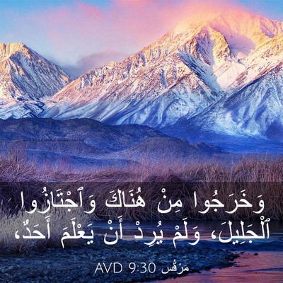 Picture 03 - مَرْقُس 9:30 AVD - وَخَرَجُوا مِنْ هُنَاكَ - Bible Verse Picture