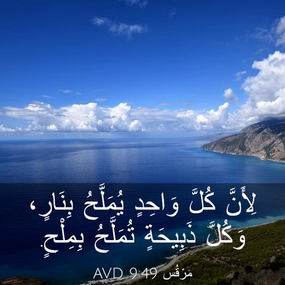 Picture 03 - مَرْقُس 9:49 AVD - لِأَنَّ كُلَّ وَاحِدٍ - Bible Verse Picture