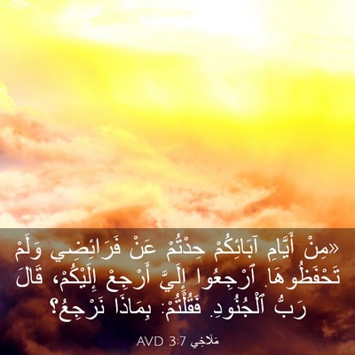 Picture 03 - مَلَاخِي 3:7 AVD - «مِنْ أَيَّامِ آبَائِكُمْ - Bible Verse Picture