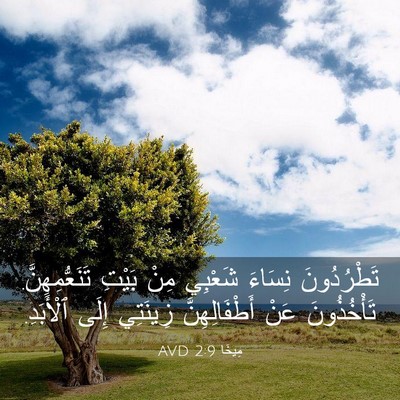 Picture 03 - مِيخَا 2:9 AVD - تَطْرُدُونَ نِسَاءَ - Bible Verse Picture