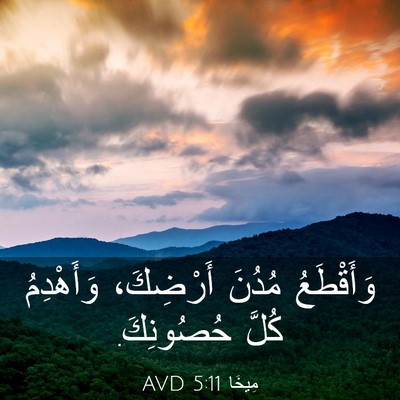 Picture 03 - مِيخَا 5:11 AVD - وَأَقْطَعُ مُدُنَ - Bible Verse Picture