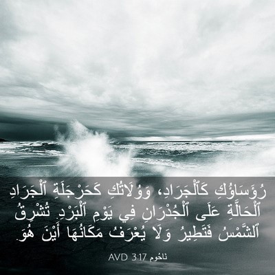 Picture 03 - نَاحُوم 3:17 AVD - رُؤَسَاؤُكِ كَٱلْجَرَادِ، - Bible Verse Picture