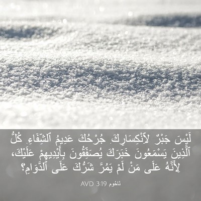 Picture 03 - نَاحُوم 3:19 AVD - لَيْسَ جَبْرٌ - Bible Verse Picture