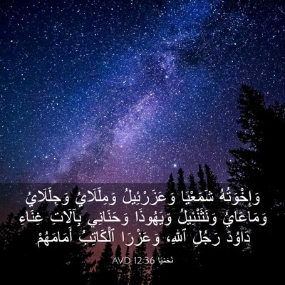 Picture 03 - نَحَمْيَا 12:36 AVD - وَإِخْوَتُهُ شَمَعْيَا - Bible Verse Picture