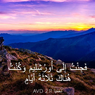 Picture 03 - نَحَمْيَا 2:11 AVD - فَجِئْتُ إِلَى - Bible Verse Picture