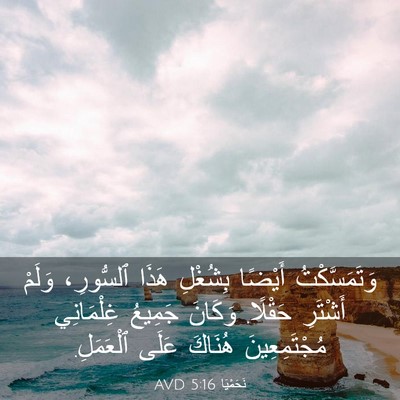 Picture 03 - نَحَمْيَا 5:16 AVD - وَتَمَسَّكْتُ أَيْضًا - Bible Verse Picture