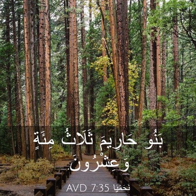 Picture 03 - نَحَمْيَا 7:35 AVD - بَنُو حَارِيمَ ثَلَاثُ - Bible Verse Picture