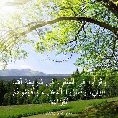 Picture 03 - نَحَمْيَا 8:8 AVD - وَقَرَأُوا فِي ٱلسِّفْرِ، - Bible Verse Picture