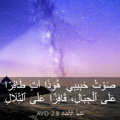 Picture 03 - نَشِيدُ ٱلْأَنْشَادِ 2:8 AVD - صَوْتُ حَبِيبِي. هُوَذَا - Bible Verse Picture