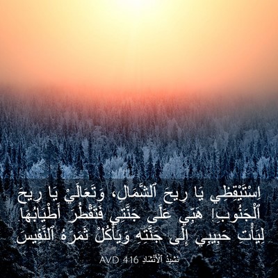 Picture 03 - نَشِيدُ ٱلْأَنْشَادِ 4:16 AVD - اِسْتَيْقِظِي يَا رِيحَ - Bible Verse Picture