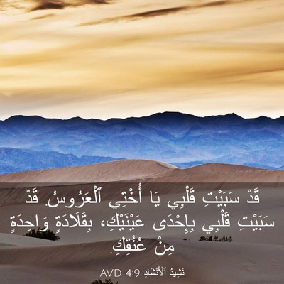 Picture 03 - نَشِيدُ ٱلْأَنْشَادِ 4:9 AVD - قَدْ سَبَيْتِ قَلْبِي يَا - Bible Verse Picture