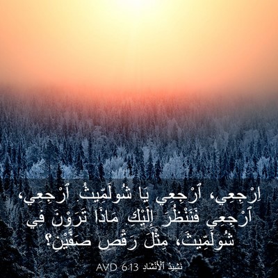 Picture 03 - نَشِيدُ ٱلْأَنْشَادِ 6:13 AVD - اِرْجِعِي، ٱرْجِعِي يَا - Bible Verse Picture