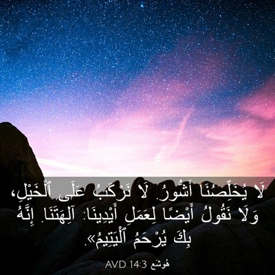 Picture 03 - هُوشَع 14:3 AVD - لَا يُخَلِّصُنَا أَشُّورُ. - Bible Verse Picture