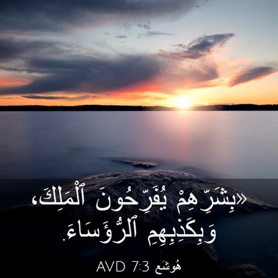 Picture 03 - هُوشَع 7:3 AVD - «بِشَرِّهِمْ يُفَرِّحُونَ - Bible Verse Picture