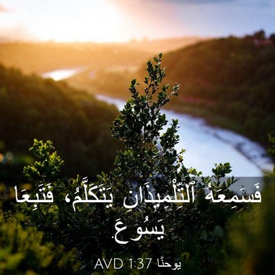 Picture 03 - يوحنَّا 1:37 AVD - فَسَمِعَهُ - Bible Verse Picture
