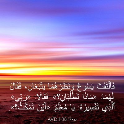 Picture 03 - يوحنَّا 1:38 AVD - فَٱلْتَفَتَ يَسُوعُ - Bible Verse Picture