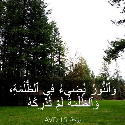 Picture 03 - يوحنَّا 1:5 AVD - وَٱلنُّورُ يُضِيءُ فِي - Bible Verse Picture