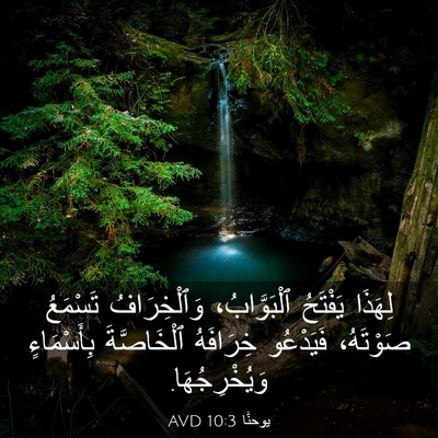 Picture 03 - يوحنَّا 10:3 AVD - لِهَذَا يَفْتَحُ - Bible Verse Picture