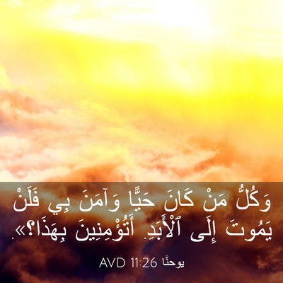 Picture 03 - يوحنَّا 11:26 AVD - وَكُلُّ مَنْ كَانَ حَيًّا - Bible Verse Picture