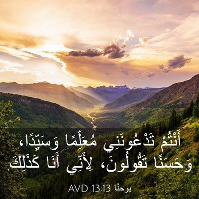 Picture 03 - يوحنَّا 13:13 AVD - أَنْتُمْ تَدْعُونَنِي - Bible Verse Picture
