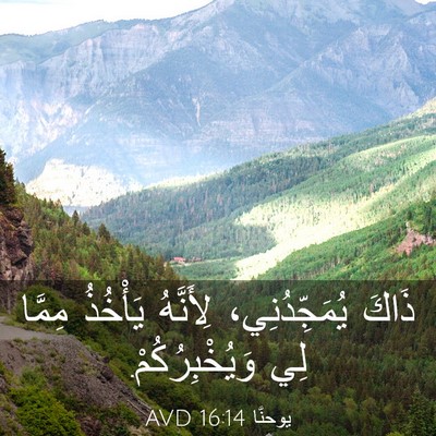 Picture 03 - يوحنَّا 16:14 AVD - ذَاكَ يُمَجِّدُنِي، - Bible Verse Picture