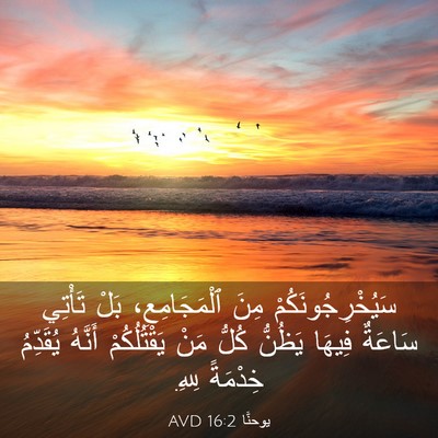 Picture 03 - يوحنَّا 16:2 AVD - سَيُخْرِجُونَكُمْ مِنَ - Bible Verse Picture