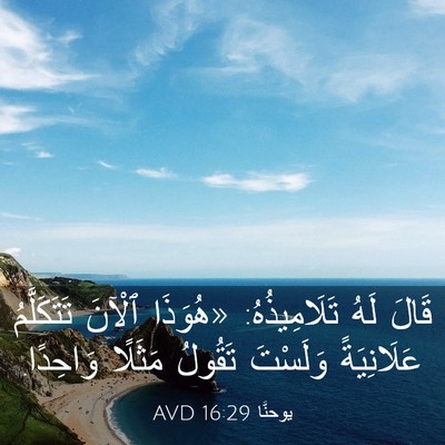 Picture 03 - يوحنَّا 16:29 AVD - قَالَ لَهُ تَلَامِيذُهُ: - Bible Verse Picture