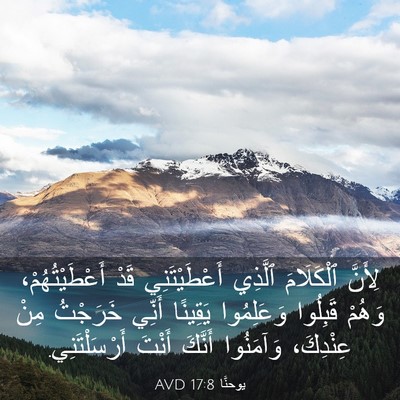 Picture 03 - يوحنَّا 17:8 AVD - لِأَنَّ ٱلْكَلَامَ - Bible Verse Picture