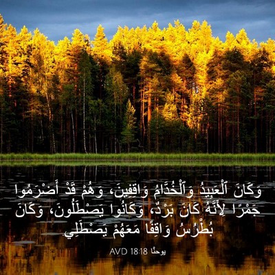 Picture 03 - يوحنَّا 18:18 AVD - وَكَانَ ٱلْعَبِيدُ - Bible Verse Picture