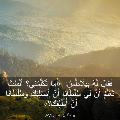 Picture 03 - يوحنَّا 19:10 AVD - فَقَالَ لَهُ بِيلَاطُسُ: - Bible Verse Picture