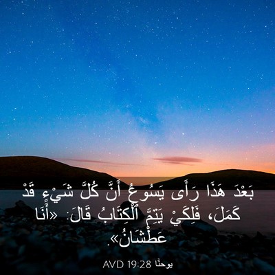 Picture 03 - يوحنَّا 19:28 AVD - بَعْدَ هَذَا رَأَى يَسُوعُ - Bible Verse Picture